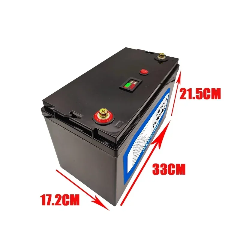 12V 100Ah Lithium Iron Phosphate Battery LiFePO4 Built-in BMS LiFePO4 Battery for Solar Power System RV House Trolling Motor