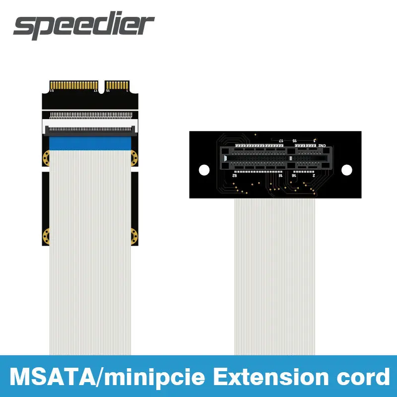 Minipcie/MSATA Extension Cable Network Card External SSD Interface 52Pin Flexible Cable Mini PCI-E/mSATA Extender Cable Wire