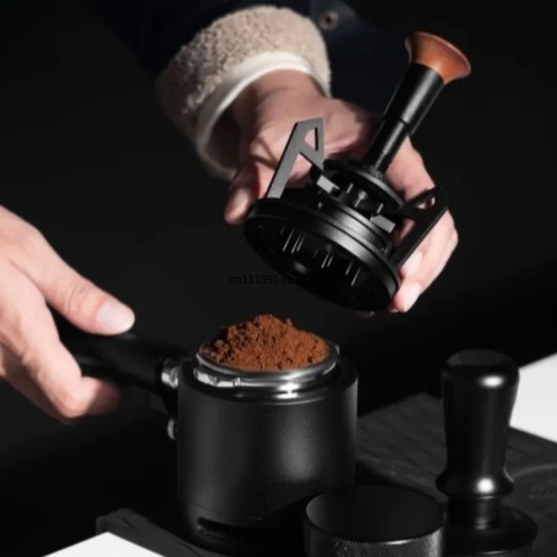 Rotary WDT Espresso Stirrer, Coffee Distribution Tool with Dosing Funnel and Stand, Professional Barista Brewing Accessory