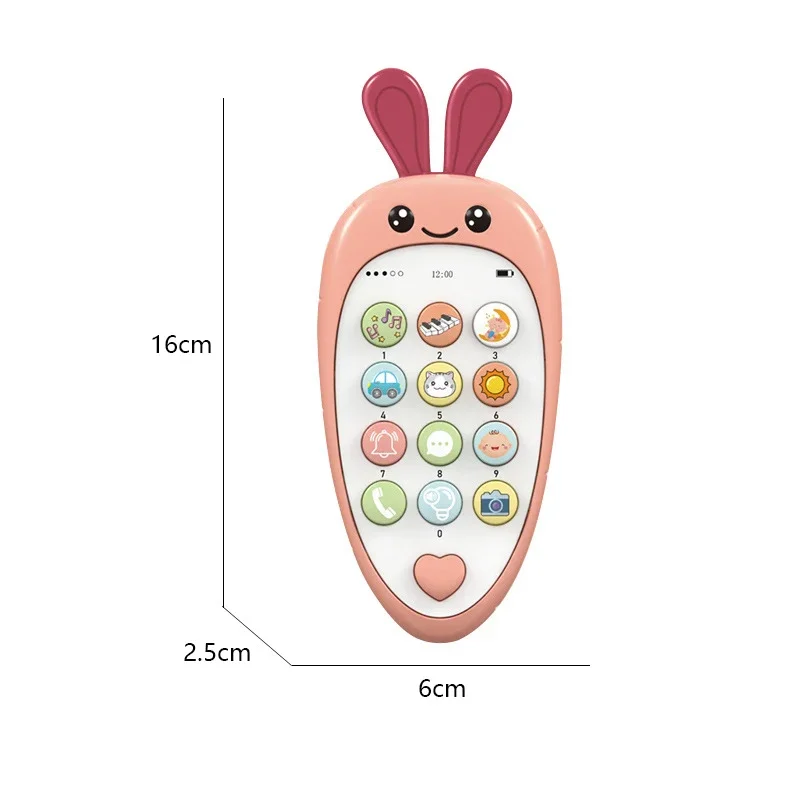 Baby Muzikale Mobiele Telefoon Cartoon Bijtring Telefoon Met Geluid En Licht Telefoon Elektronisch Speelgoed Eucational Leren Speelgoed Baby Geschenken