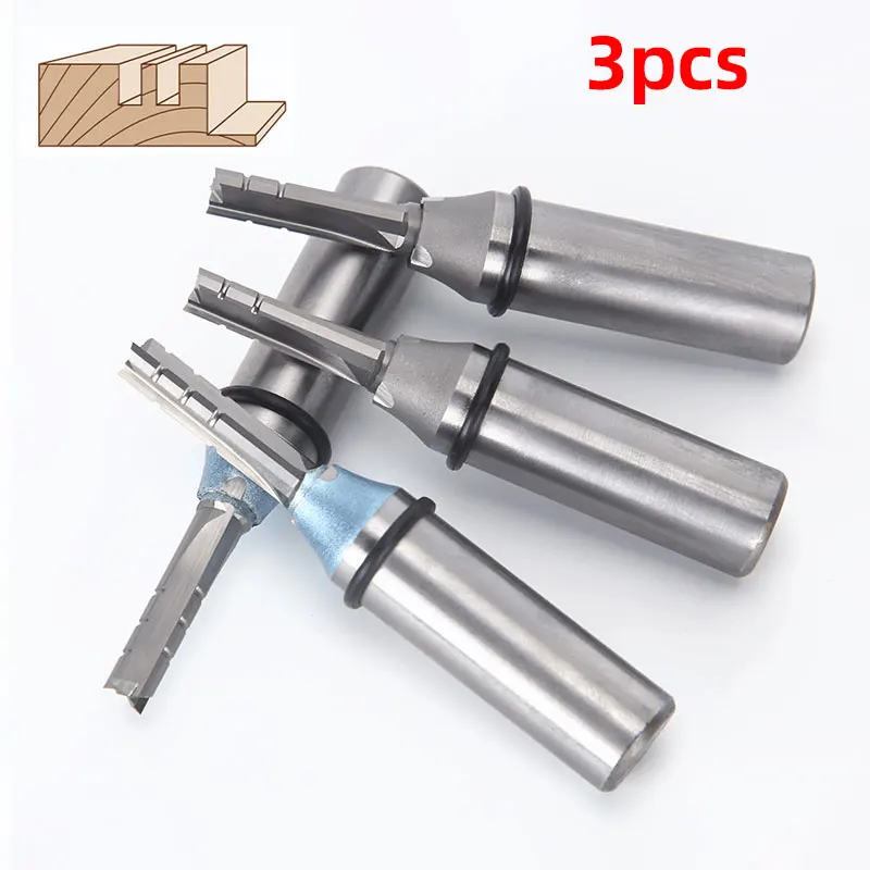 

HUHAO 3PCS 12.7mm Shank Router Bits Wood 3 Flutes TCT Straight Milling Cutter For MDF Plywood Chipboard Endmil Woodworking Tools