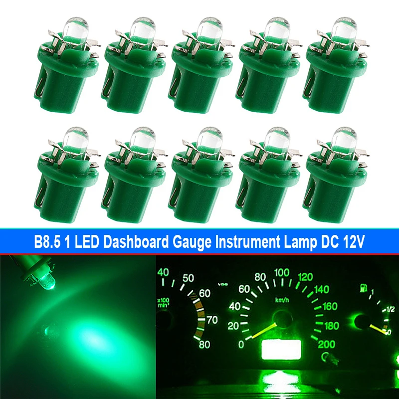 10pcs B8.5 B8.5D Car LED Indicator Light Dashboard Side Interior Bulb 12V Instrument lamp