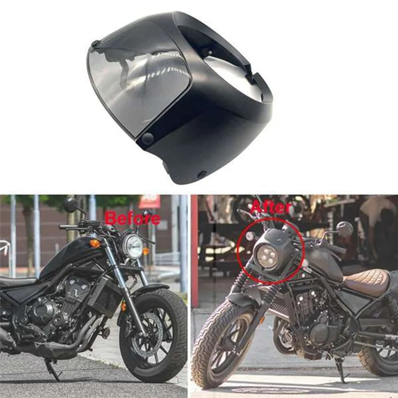 

A23Q-Motorcycle Headlight Fairing Cover Front Mask Guard For Honda Rebel CM1100 CMX1100 2021-2024 Windshield Visor
