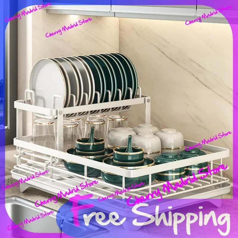 Kitchen Organizer Dish Rack Stainless Steel Kitchen Stands Kitchen Accessories Organizer Shelf Multifunctional Bowls Drying Rack