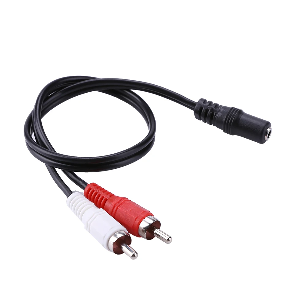 Audio Cable Professional Audio Connection Cable 3.5mm Female Stereo To 2-RCA Male Plug Accessories for DVD TV VCD Active Speaker