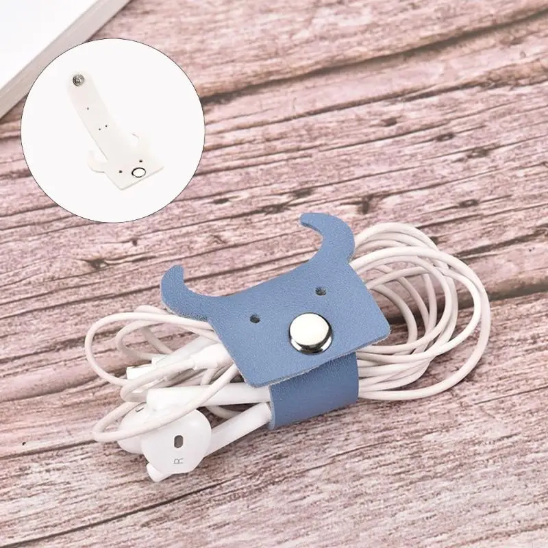 

Cord Organization PU Leather Cable Organization Reusable Cable Strap Clip Wire Tie