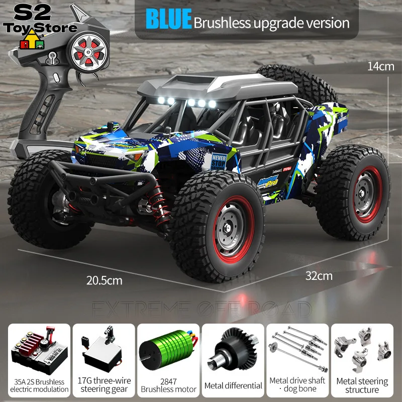 106Pro Brushless RC Car 1/16 Scale 4WD 70KM/H High Speed Off Road Drift Vehicle With LED Lights Remote Control Toy Gift For Boys