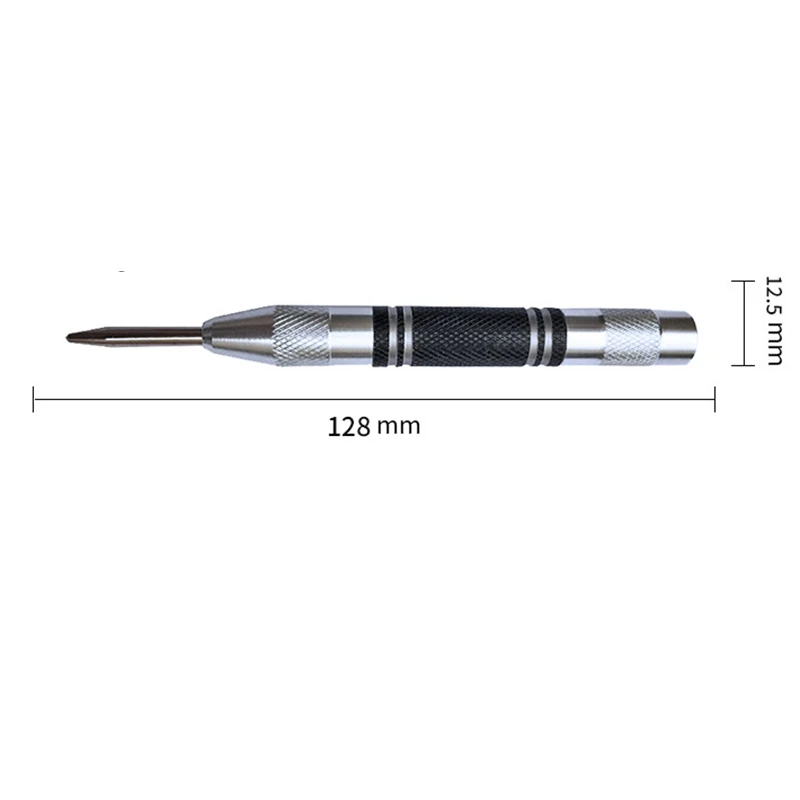 2Pcs Automatic Center Punch Center Hole Punch Spring Loaded Marking Starting Holes Tool Woodwork Tool Drill Bit