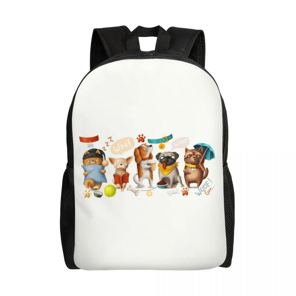 

Рюкзак для ноутбука с милой собакой и друзьями на заказ, мужской и женский повседневный рюкзак для школьников, студентов померанского шпица, мопса, чихуахуа, сумки