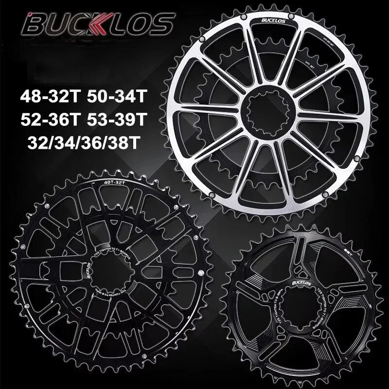 BUCKLOS Gravel Bike Chainring Double Speed Chainwheel Direct Mount Bicycle Chain Ring 53-39T 52-36T 50-34T for SRAM Crankset