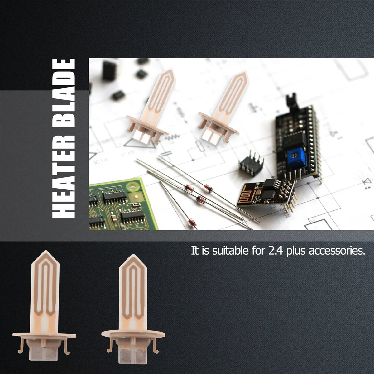 Hoja de calentador de cerámica de 2 piezas, accesorios de reparación de repuesto para IQOS 2,4 Plus