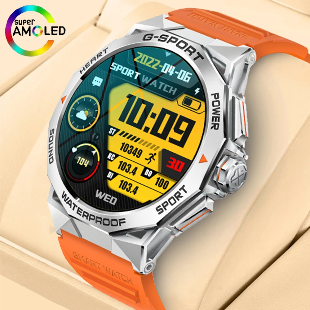 2025 New Men's Smart Watch 1.96-inch AMOLED Screen 466 * 466 HD 5.0 Bluetooth Call 400mAh Men's Sports and Fitness Smart Watch