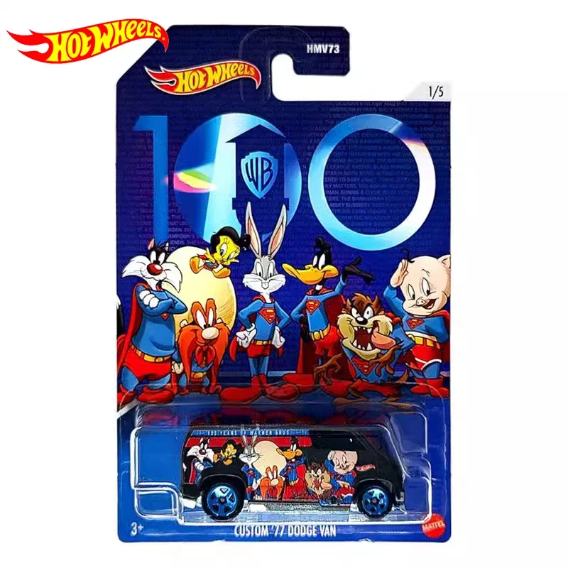 Original Hot Wheels Car 100 Years WB Vehicle 1/64 Alloy Diecast Fandango Mystery Machine 77 Dodge Van 40 Ford Boys Toys for Kids