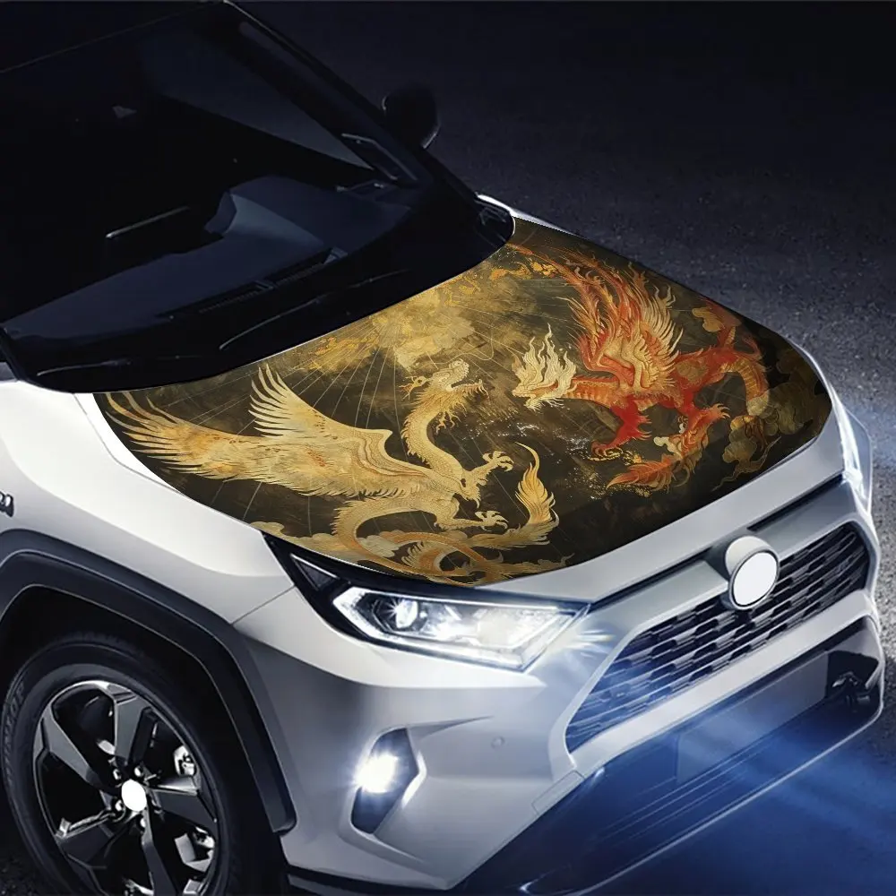 Dragon Battle Inferno: الصدام السحري تحت الضوء المشتعل؛ أغطية فينيل السيارة، ورسومات غطاء المحرك، والشارات ذات المذاق غير العادي