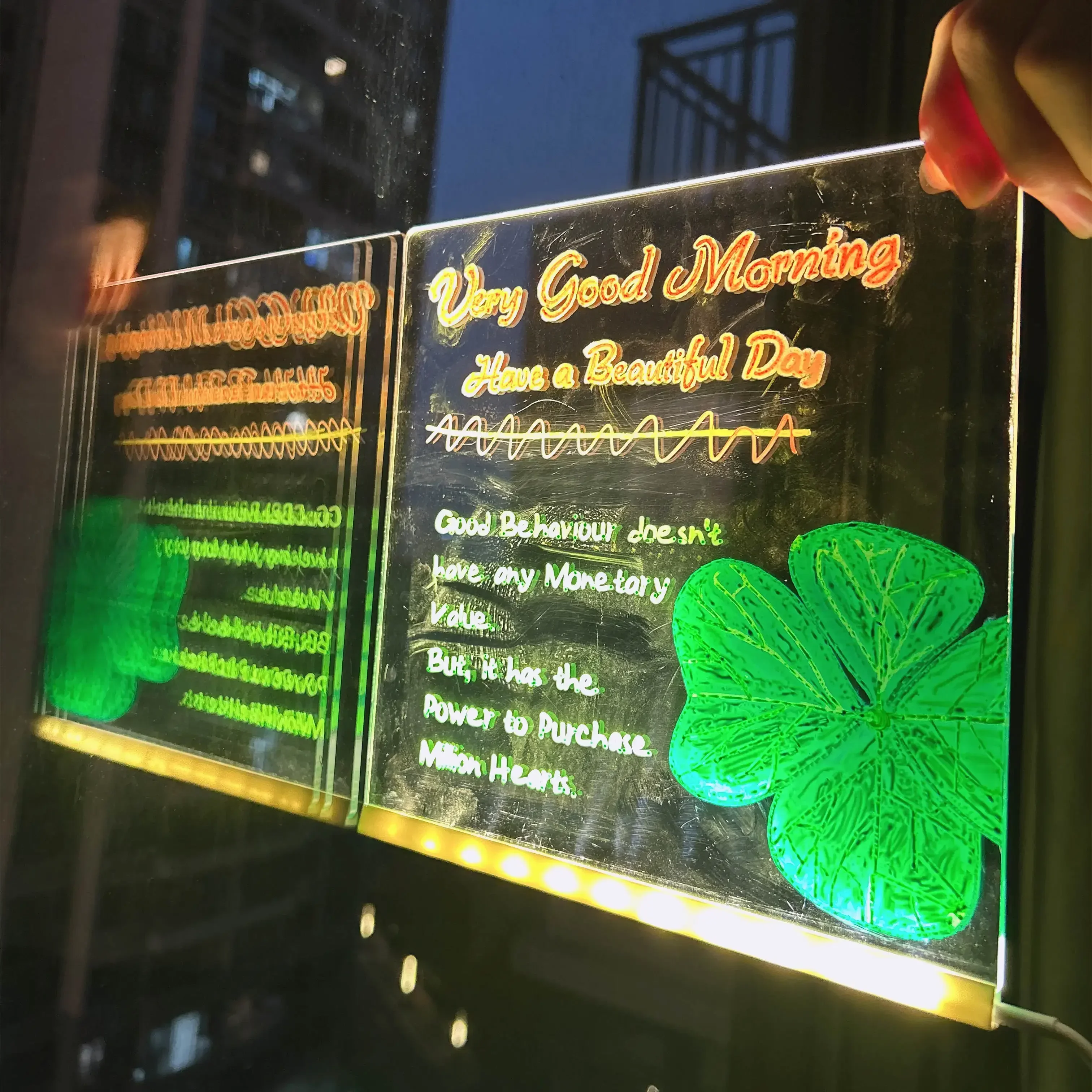 Christmas DIY Erasable Board, Luminous Acrylic Surface, Ideal Night Light Decorative Gift