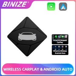 Binize Wireless CarPlay Adapter Wired To Wireless 2 in 1 Box Wireless Android Auto For Mazda Toyota Peugeot Volvo