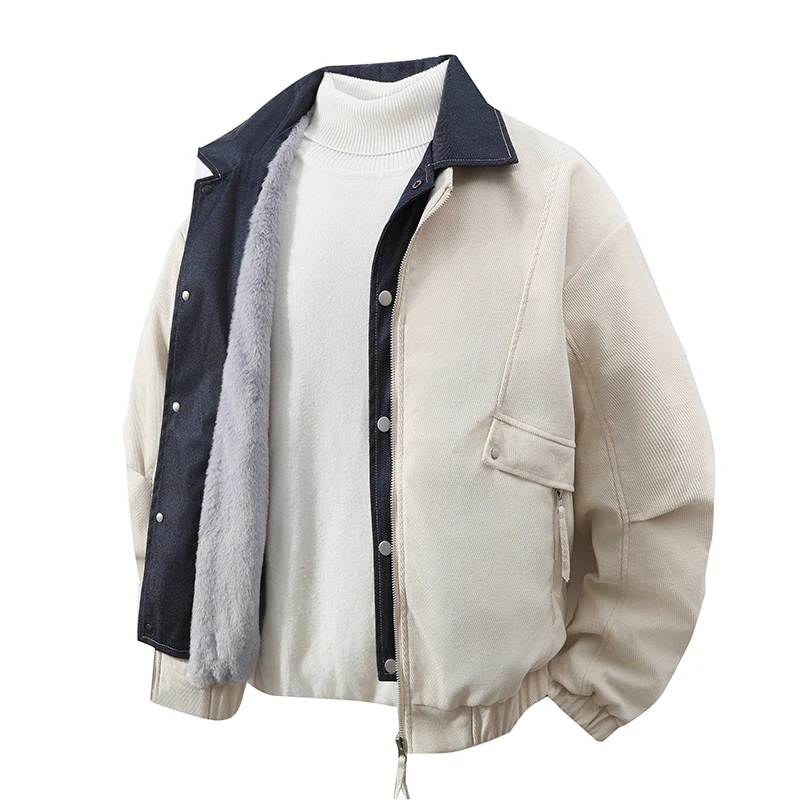 

Повседневная куртка больших размеров, осень-зима, новая искусственная двухсекционная куртка из шерпа на подкладке с цветными блоками, свободная посадка, повседневная теплая куртка для мужчин