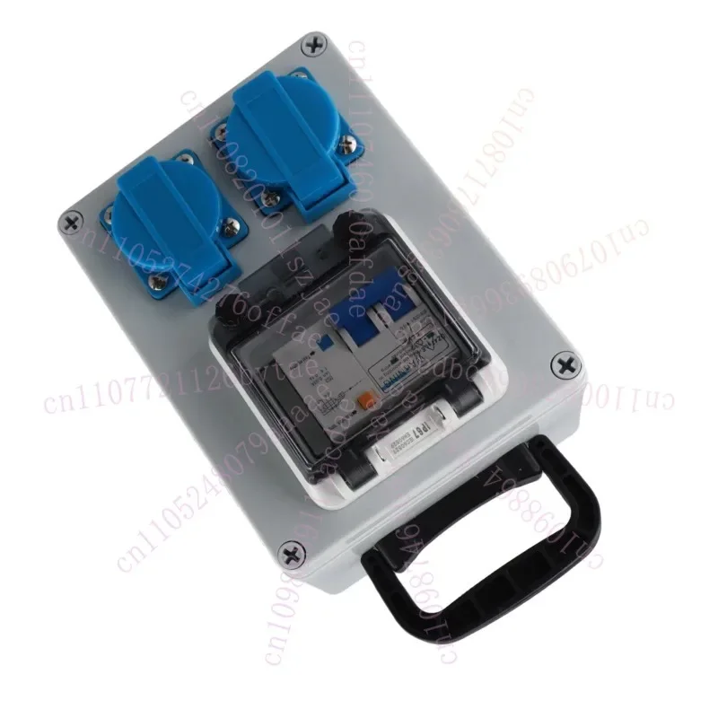 Wall Mounted Power Distributor 16A 250V 2P for Construction with FI Switch IP67 Rated Dust and Water Resistant