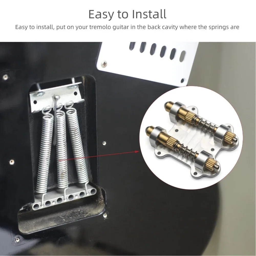 Silver+Golden Floating Tremolo Stopper Metal Material With Mounting Screws Tremolo Bridge Stabilizer Brass Arming Adjuster