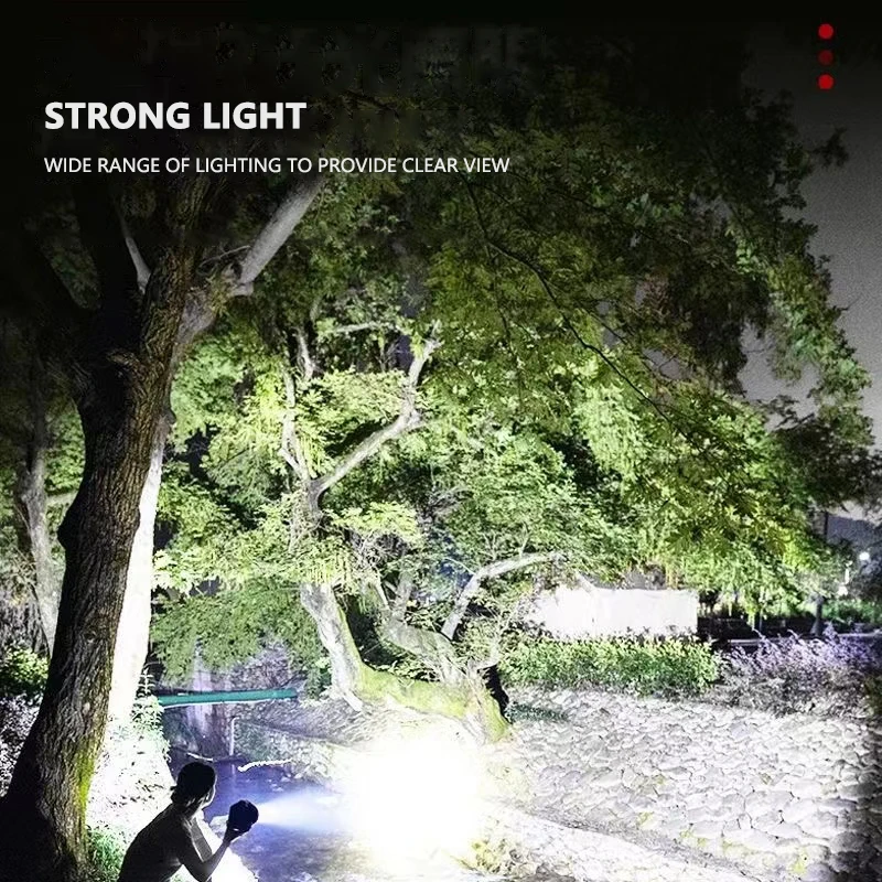 Powerful Handheld Searchlight LED USB Portable Hand Tent Lamp Camping Tent Travel Fishing Lanterns Lights Hanger Powerbank 18650