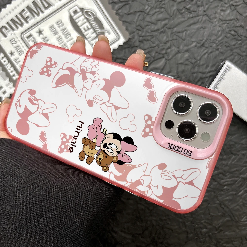 Cute Mickey Minnie Baby Phone Case for Vivo Y50 Y33s Y30 Y22 Y21 Y21s Y21t Y15s V29 V25 S17 S12 Pro 5G Colorful Silve Cover