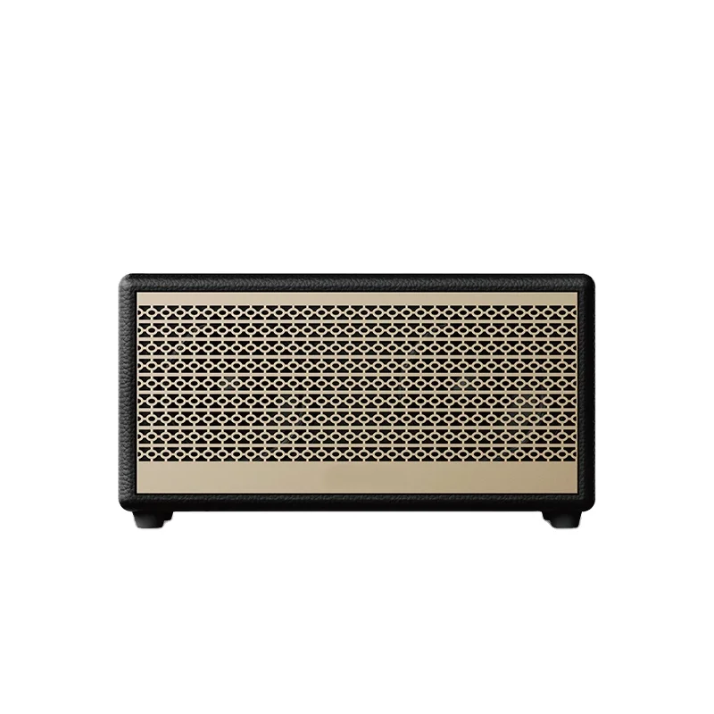 Popular 30W Retro Speaker Small Portable Audio Player With Wooden and Leather Home Theatre Use Battery Powered FM Clarity II