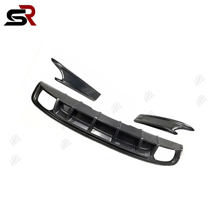 Carbon fiber Rear Bumper Diffuser For Audi A4 Sline S4 B9 2017 2018 Auto Car Protector Styling