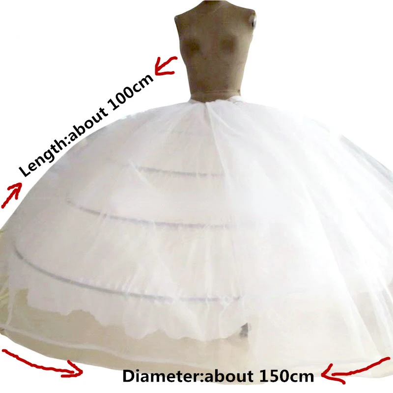 High Quality 4 Hoops Petticoat Underskirt For Super Big Ball Gown Wedding Dresses  Bridal Gowns Wedding Accessory Crinoline