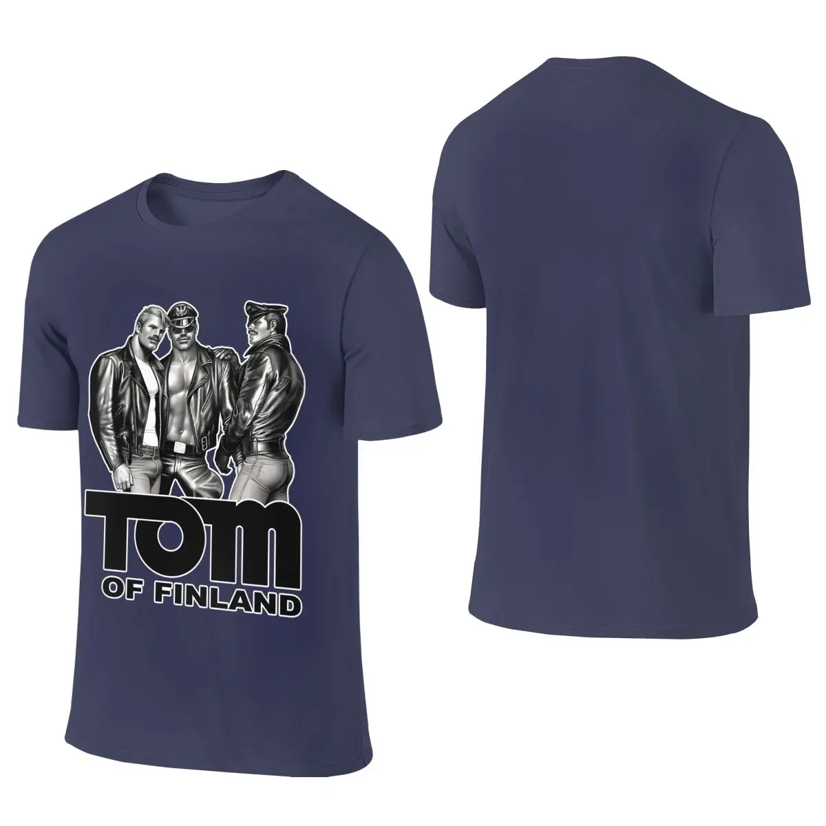 TOM OF FINLAND - KINK (BLACK) Long Style Reversible T-shirtKorean Style Minimal   Cotton Tee