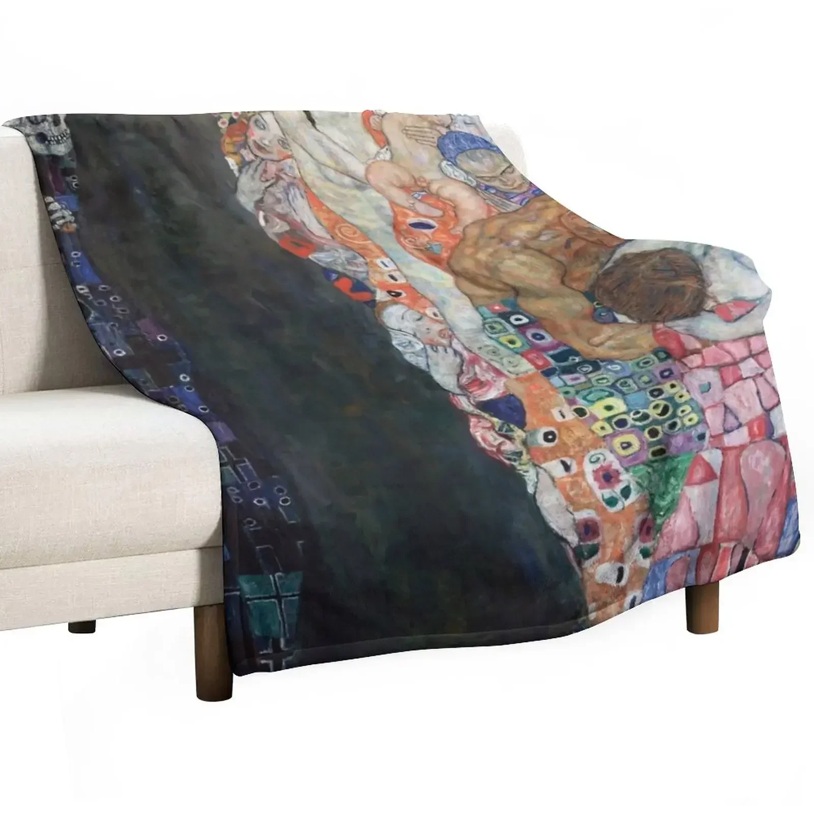 New Death and Life by Gustav Klimt (c 1915) Throw Blanket For Baby Thins Hair decorative Blankets