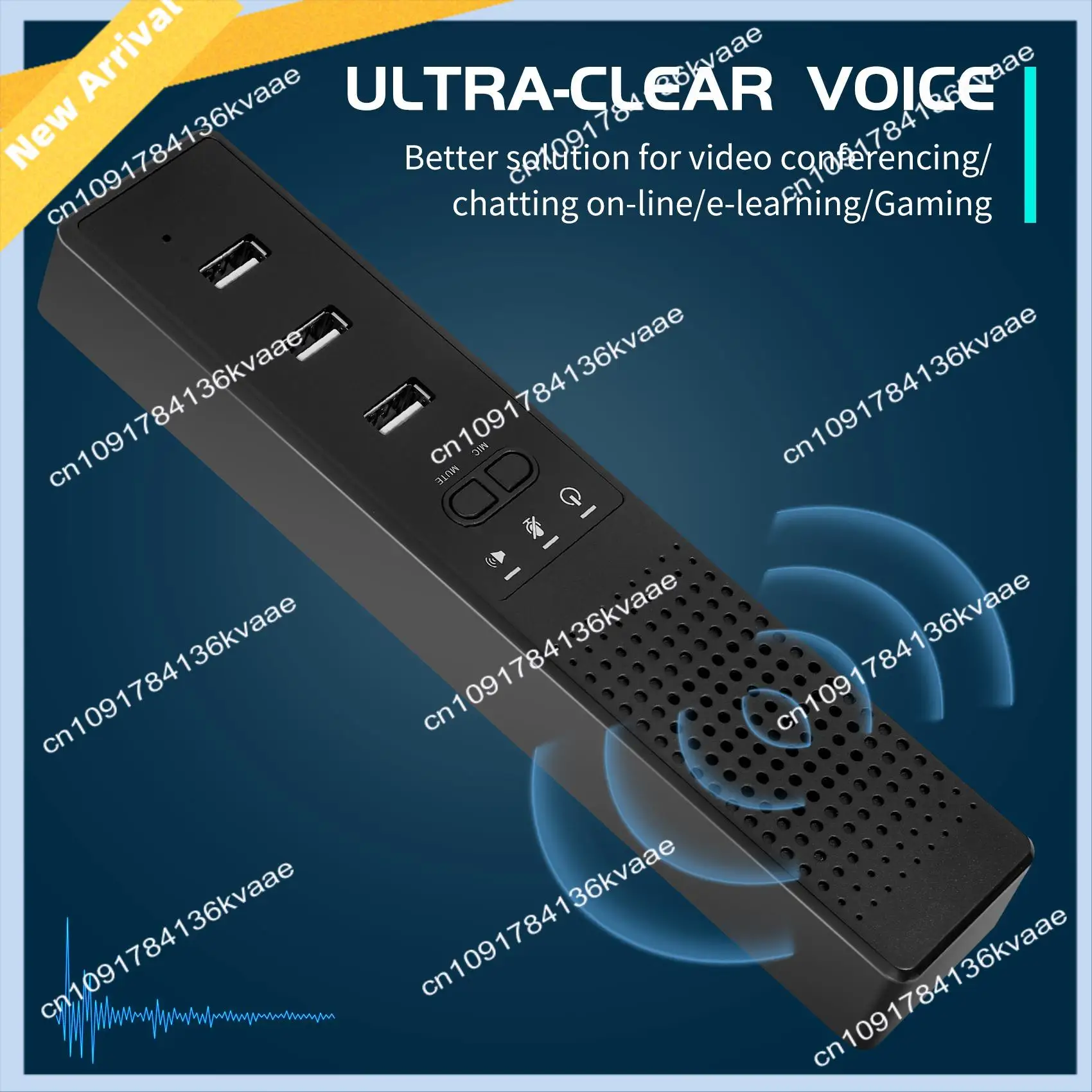 M01K 3 In 1 Computer Speakers With Microphone & Hubs USB Conference Speaker, PC Mic For Video Conference