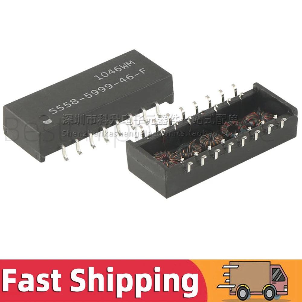 2pcs S558-5999-46-F SMD SOP-16 100 Base Transformer Module Internet Isolation Isolator Filter SMT Surface Mount S558 5999 46 F