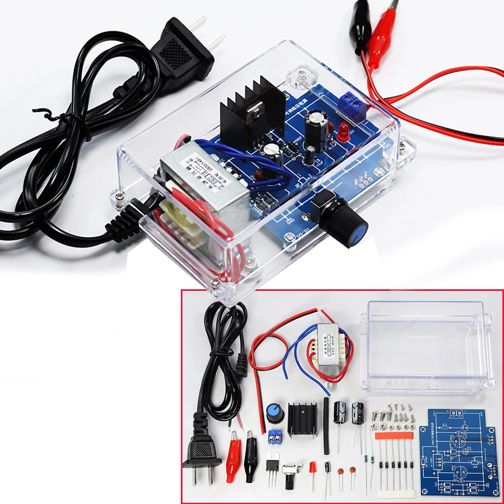 lm317 adjustable power supply kit 220V to 12V 2W power diy soldering project for Electronic Practical Training