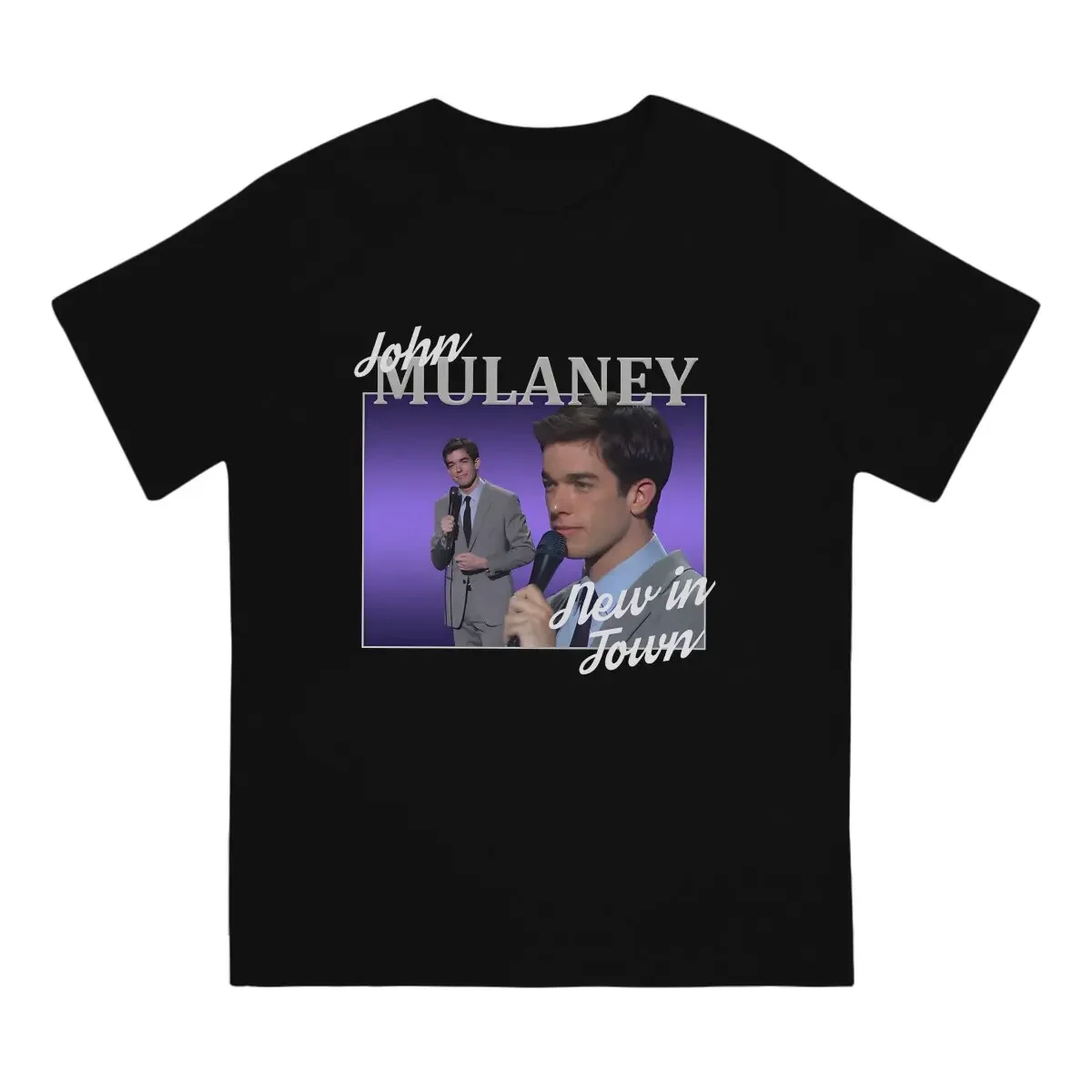 Men's T-Shirt John Mulaney Homage Novelty Pure Cotton Tee Shirt Short Sleeve Saturday Night Live Show T Shirts Round Neck