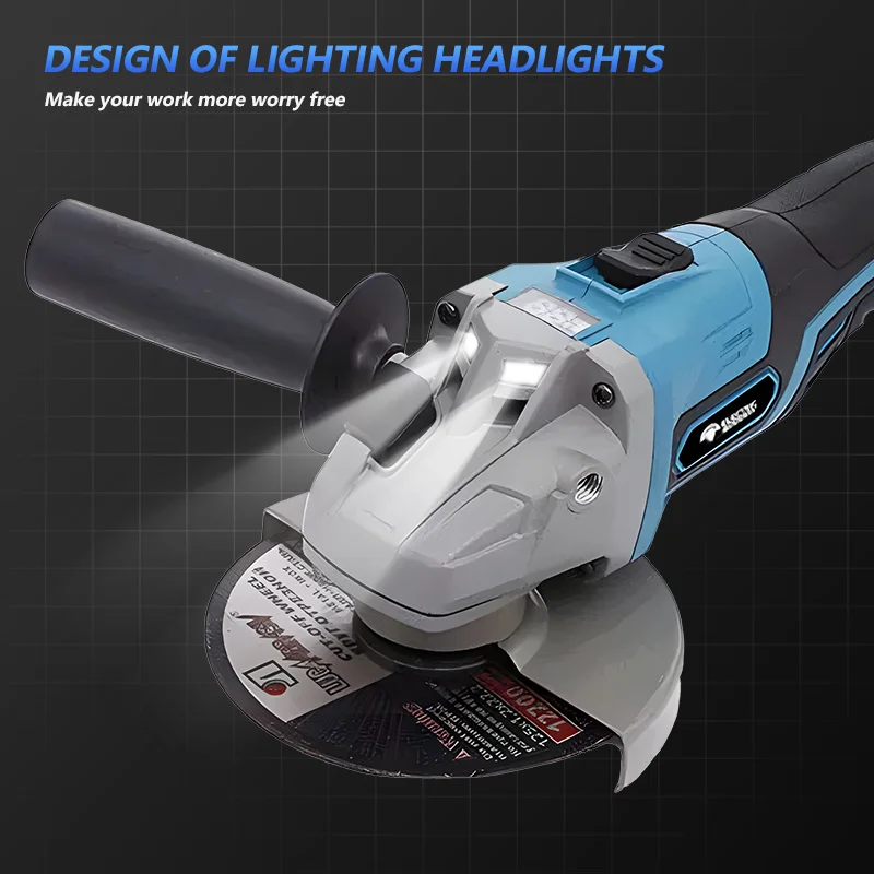 Electric Goddess 125mm Brushless Angle Grinder Polishing Cutting Machine Electric Woodworking Power Tools for Makita 18V Battery