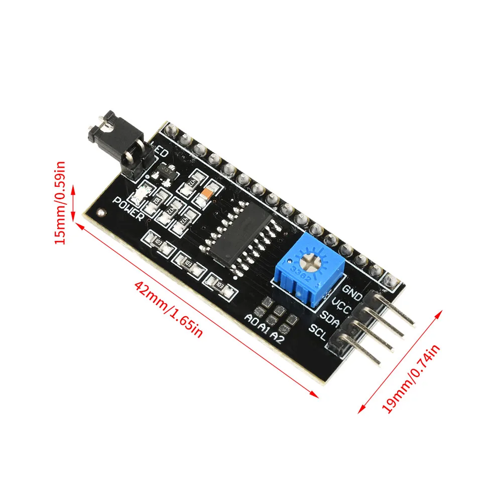 10 SZT. DC 3-6V PCF8574 Moduł Adaptera Wyświetlacza LCD IIC I2C LCD1602 2004 Płytka Interfejsu Szeregowego IIC dla Arduino — zdjęcie produktu 6