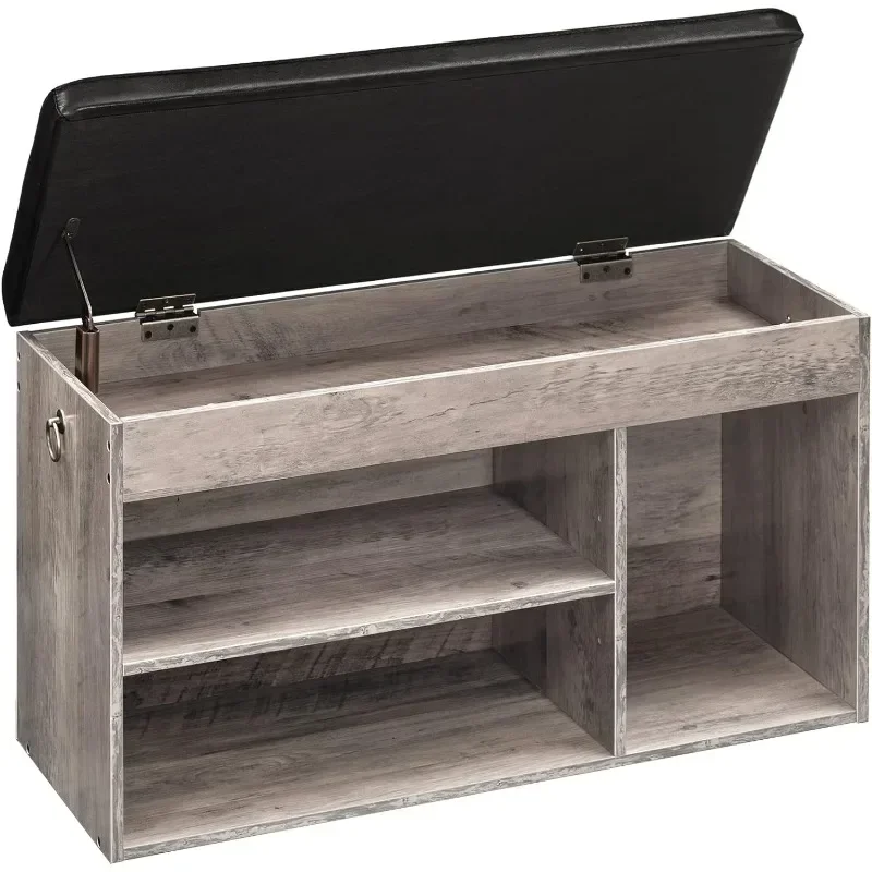 

HOOBRO Shoe Storage Bench with Padded Cushion Entryway Bench with Flip-Open Storage Box and Adjustable Shelf Shoe Rack