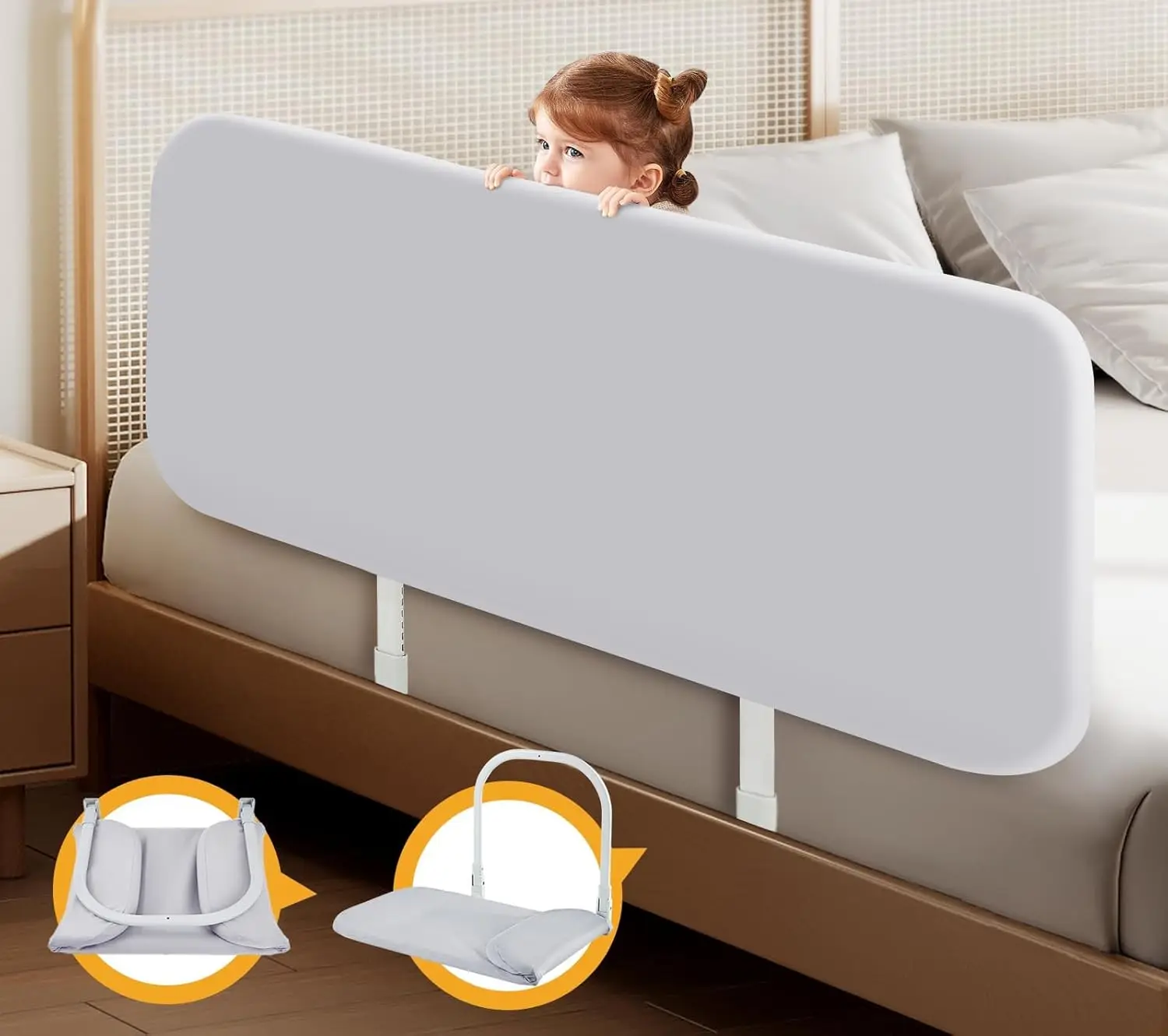 

Adjustable Portable Bed Rails for Toddlers & Kids - Easy Assembly, Safe Guard for All Bed Sizes
