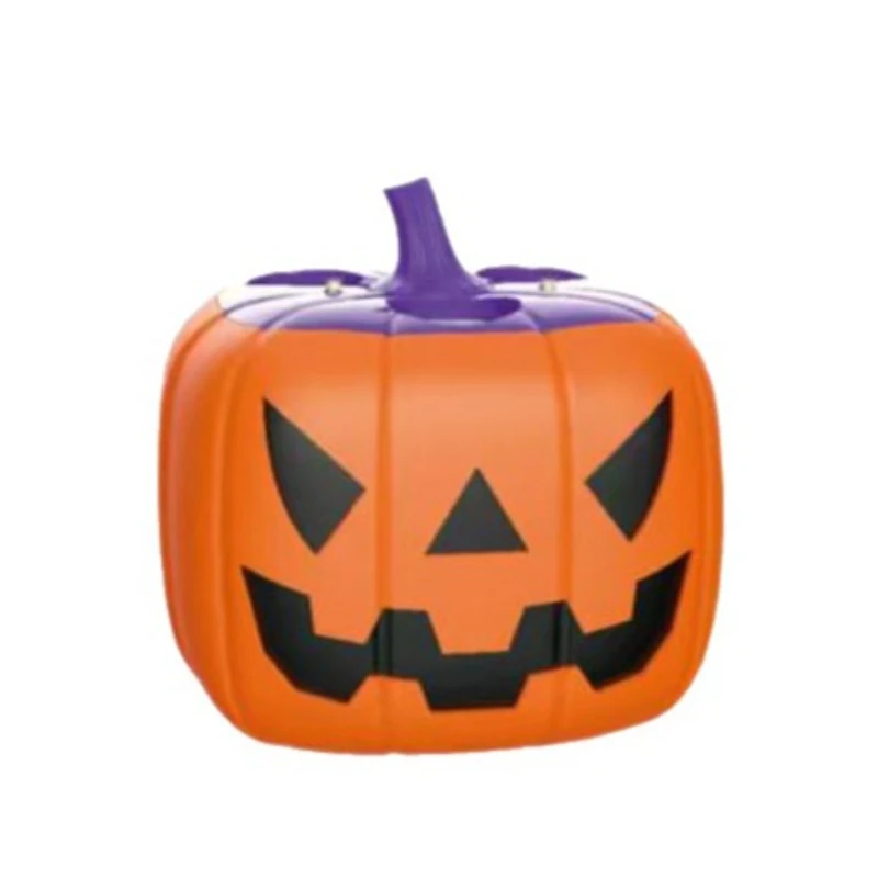 Pumpkin Bubble Maker 360 Degree Leak Proof Pumpkin Bubble One Click Automatic Jack O Lantern Toy Blowing Purple Light up Bubbles