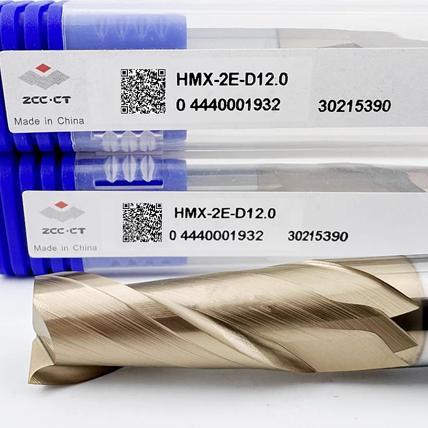 HMX-2E-D12.0 ZCC.CT HMX-2E Two edge straight shank flat end mill D12.0*12*30*75 2F Flat End Mill 2 Flutes Flat End Mills