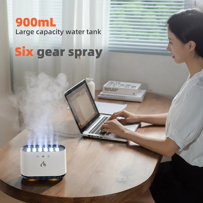 Ultrasonic 900ML Humidifier Colorful Night Light, Large Spray Humidifier with Pickup Light for Office Home,Timer Off