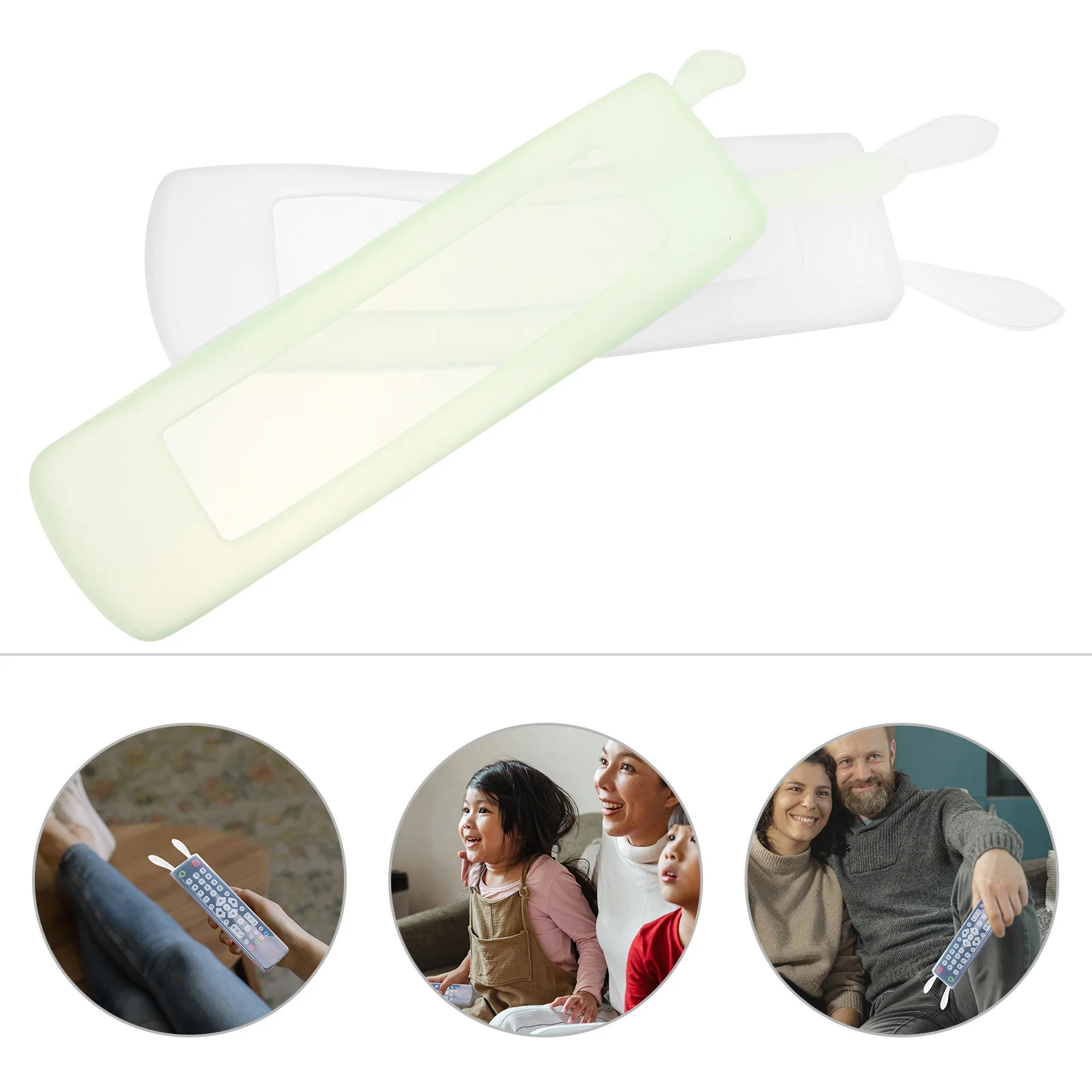 

2pcs Remote Controller Cover Silicone Glow Case Anti Scratch Lost Proof Precise Cutouts Easy Access Protector for