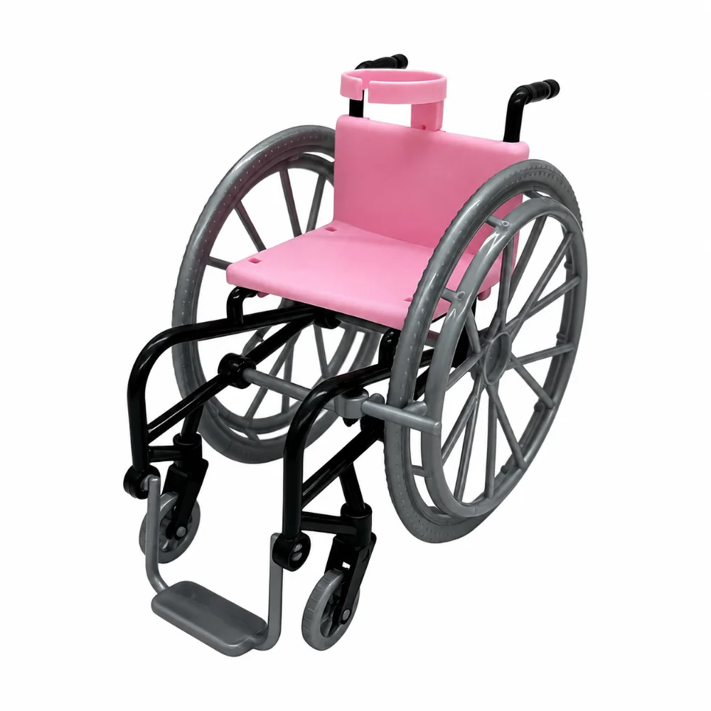 1/6 Scale Miniature Wheelchair Toy Safe Plastic Material Rehabilitation Style Doll Wheelchair Accessory Realistic Design