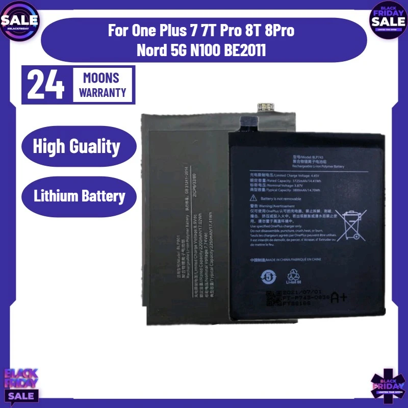 New BLP699 BLP743 BLP745 BLP761 BLP785 BLP801 BLP813 Battery For One Plus 7 7T Pro 8T 8Pro Nord 5G N100 BE2011