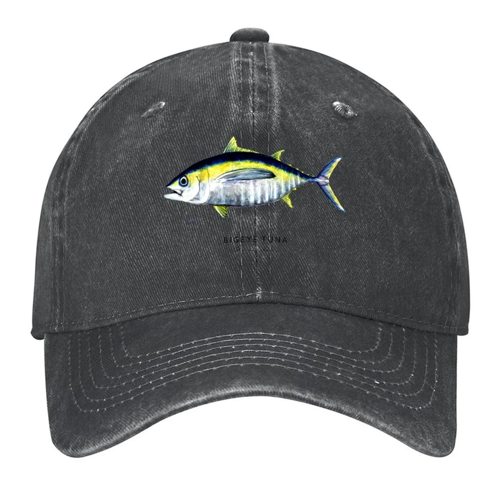 

Bigeye Tuna, Watercolor Illustration, Fish, Sushi, Sashimi Baseball Cap Designer Hat Wild Ball Hat fashionable Caps Women Men's