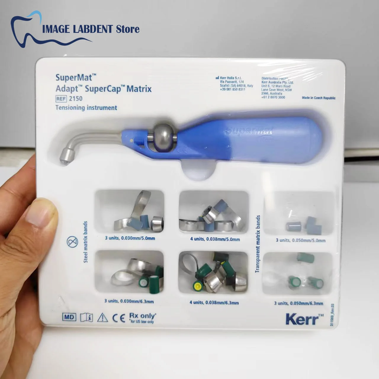 

Kerr SuperMat Dental Adapt SuperCap Matrix Формовочный лист Кольцо Формовочный лист Секционные контурные матрицы из нержавеющей стали No 2150