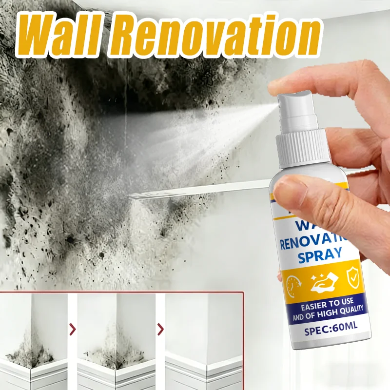 Wall Stain Remover Spray For White Wall Dark Spot Damp Soap Scum Cleaner For Shower Tile Corner Seam Ceiling Edge Door Frame