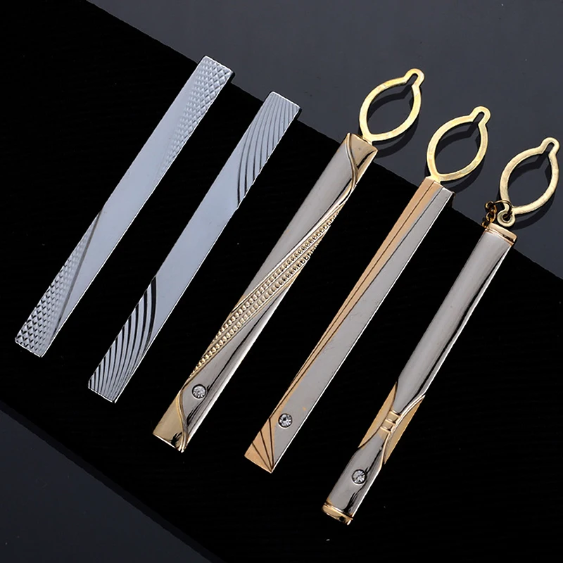 Boucle de cravate simple en métal pour homme, couleur or et argent, pince à cravate, épingle à cravate, bijou raffiné pour mariage ou cadeau