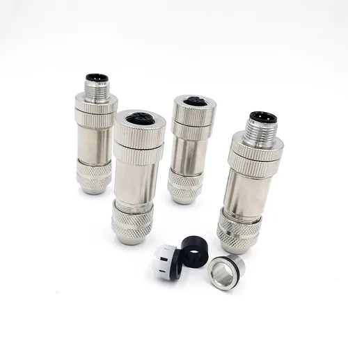 Imagen 2 del producto Conector de Sensor M12 de Metal, resistente al agua, protección de señal recta, tornillo macho y hembra, enchufe roscado 4 5 8 pines tipo A
