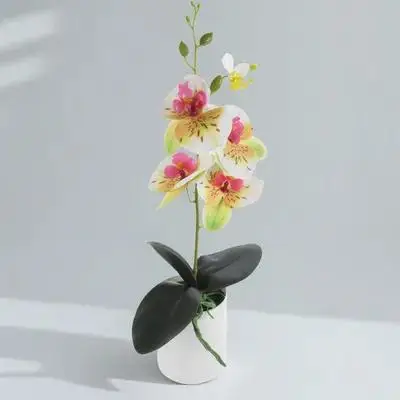 

Artificial Potted Orchid Flower Tabletop Decoration Realistic Fake Potted Plant Colorful Plastic Simulation Plant Bonsai